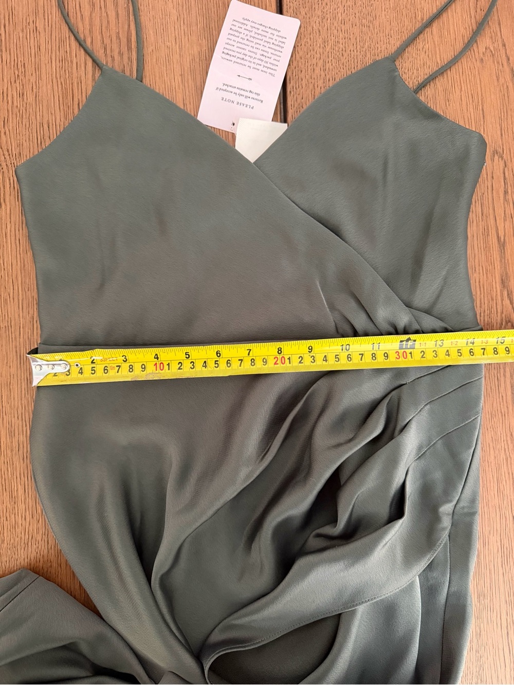 NWT Anthropologie BHLDN Freya Satin Charmeuse Maxi Dress Gray Green Gown 4 - Picture 15 of 16